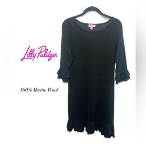 Lily Pulitzer Helena 100% Merino Sweater Dress Black Size Small